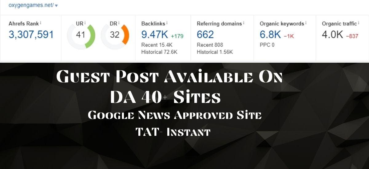 I will publish Guest post on high Da google news approved site