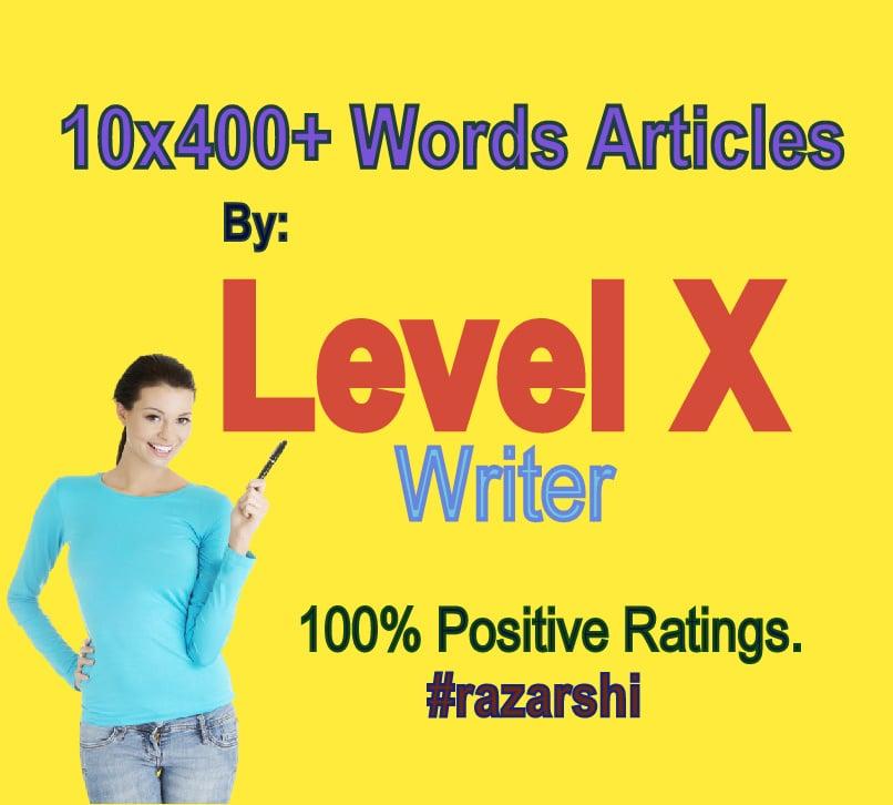10x400 Words Articles- A Service by Level X 