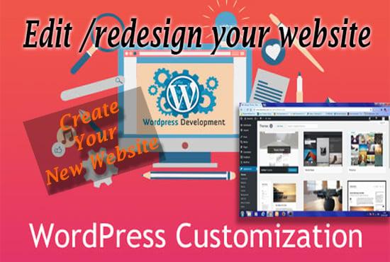 I will create, redesign or customize WordPress website