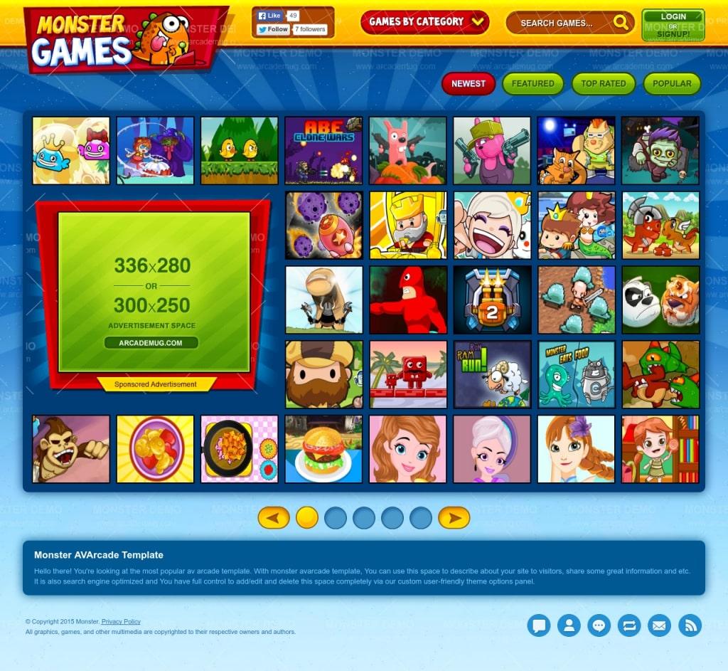Create your own arcade games online website