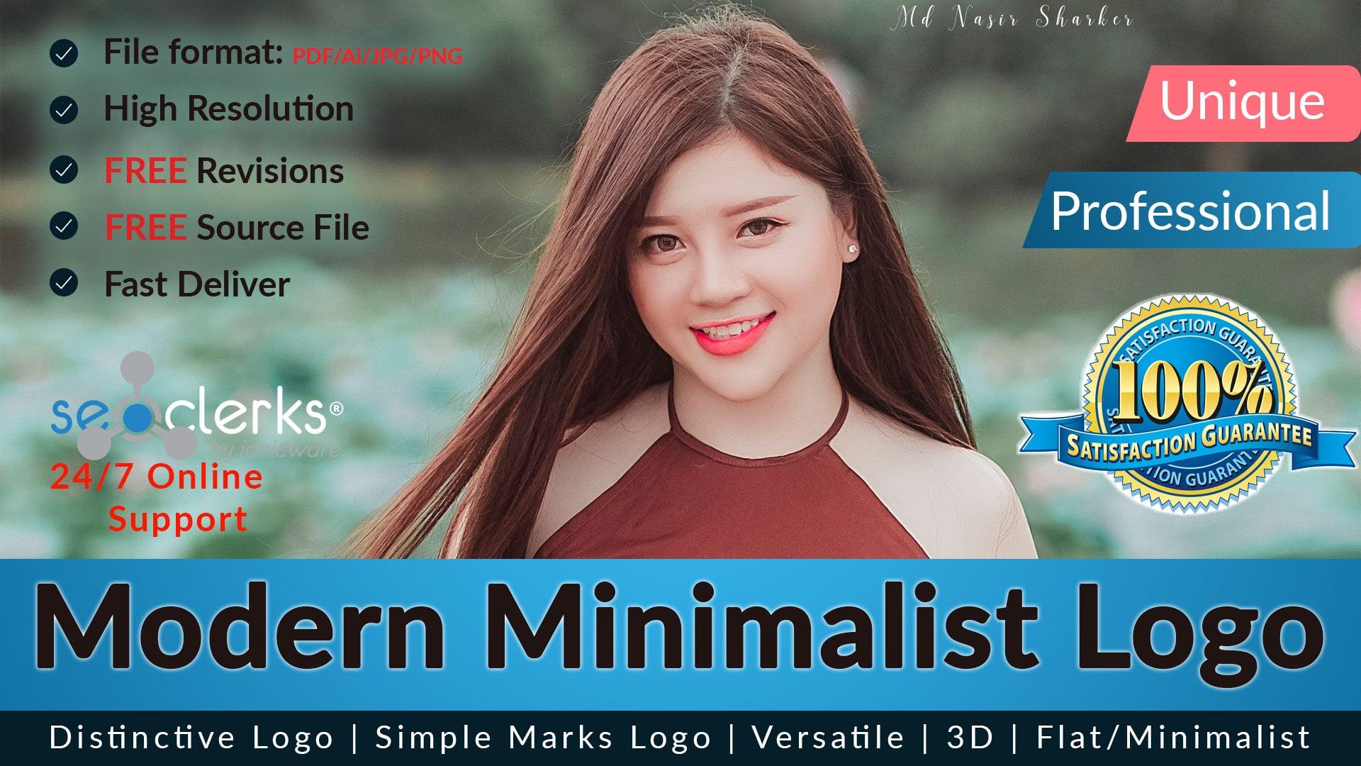 Modern Minimalist Logo With Unlimited Revisions