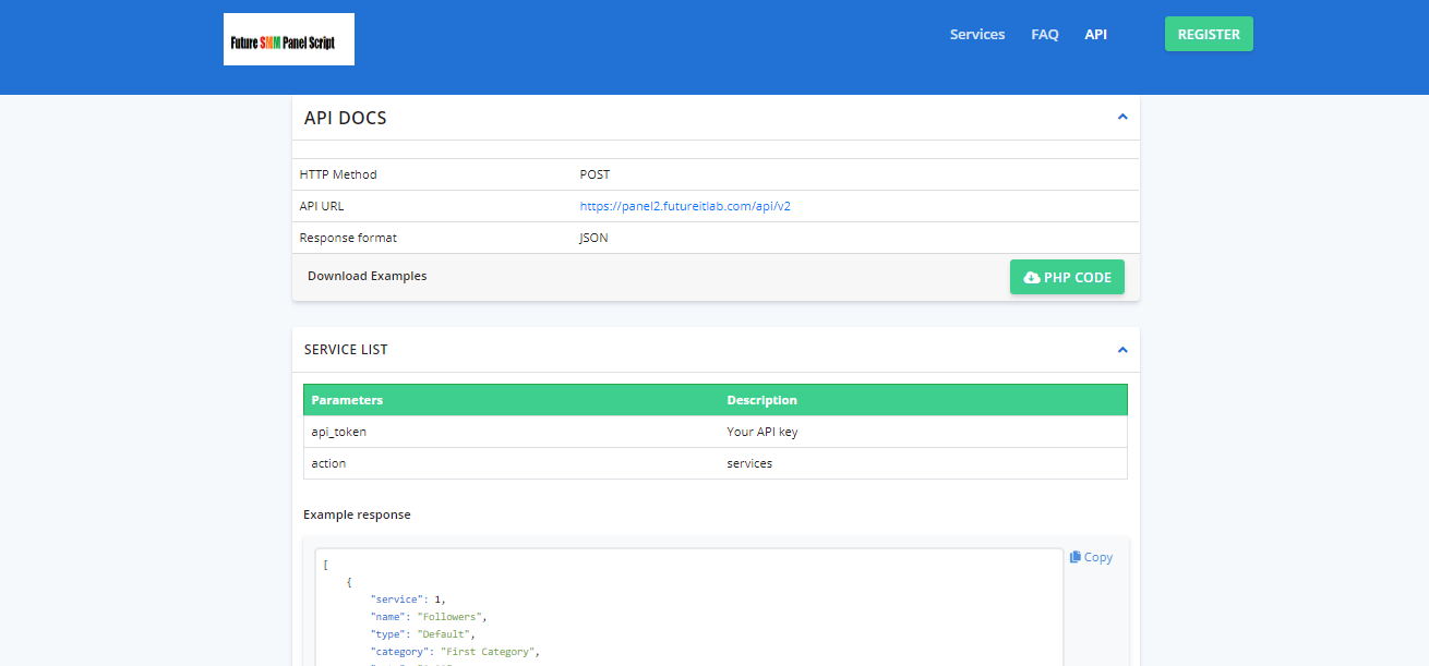 SMM Reseller panel Script with API