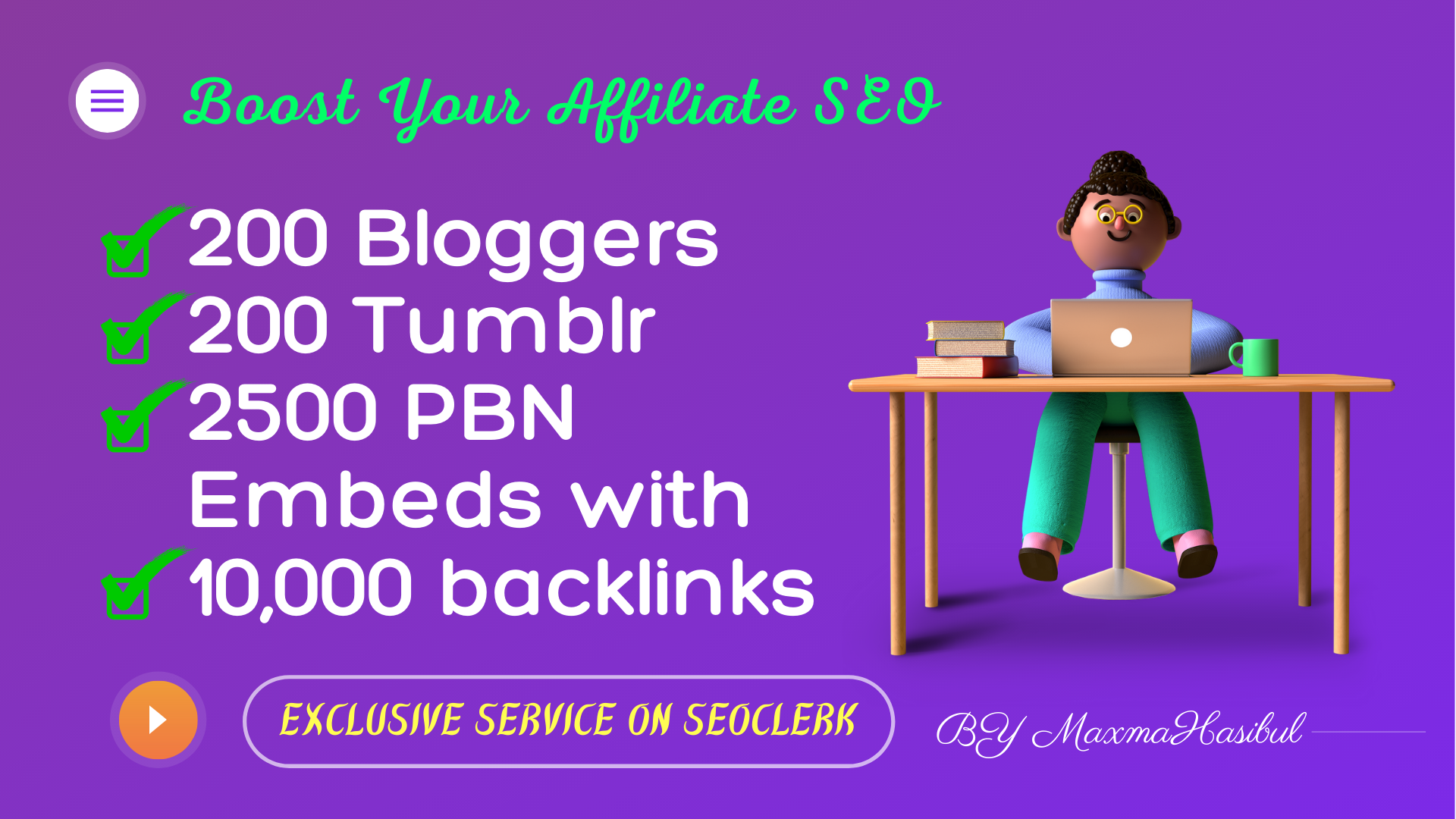 Affiliate SEO Embeds on 200 Blogger, 200 Tumblr, 2500 PBN Blog Embeds with 10,000 Backlinks