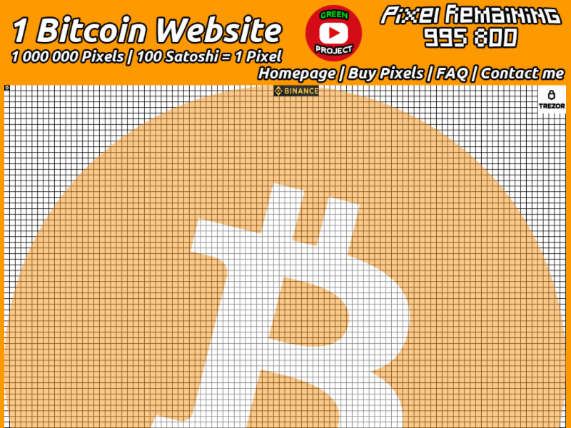 Buy Pixels on 1 Bitcoin Website and Plant for the Planet