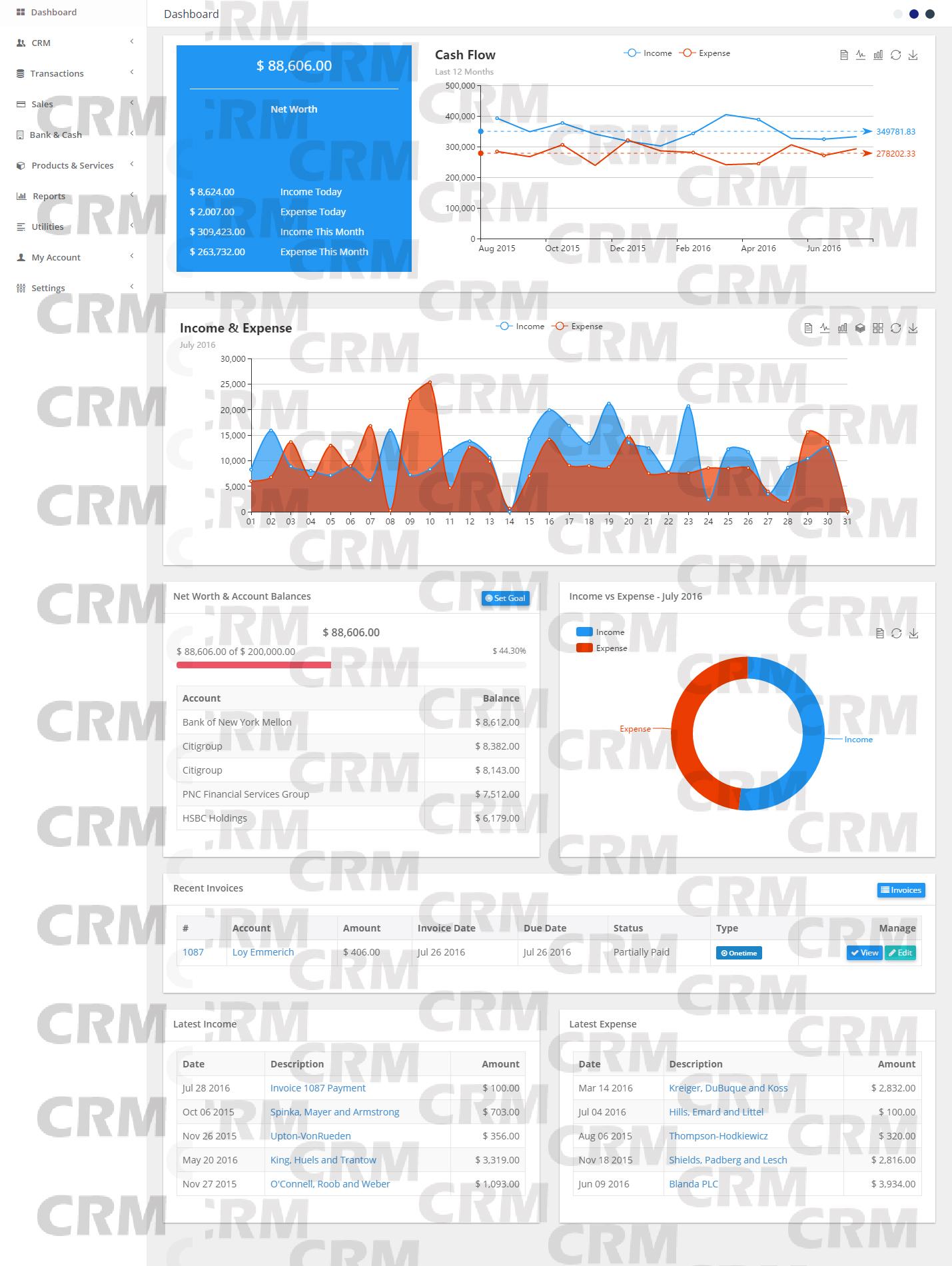 CRM Web Invoice billing Customer Relationship Manager (PHP Script)