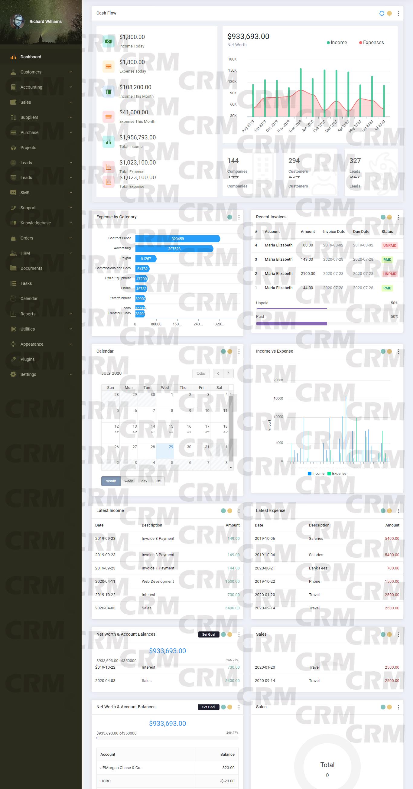 CRM Web Invoice billing Customer Relationship Manager (PHP Script)