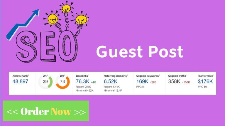 Write And publish a guest post on dr 74 Website