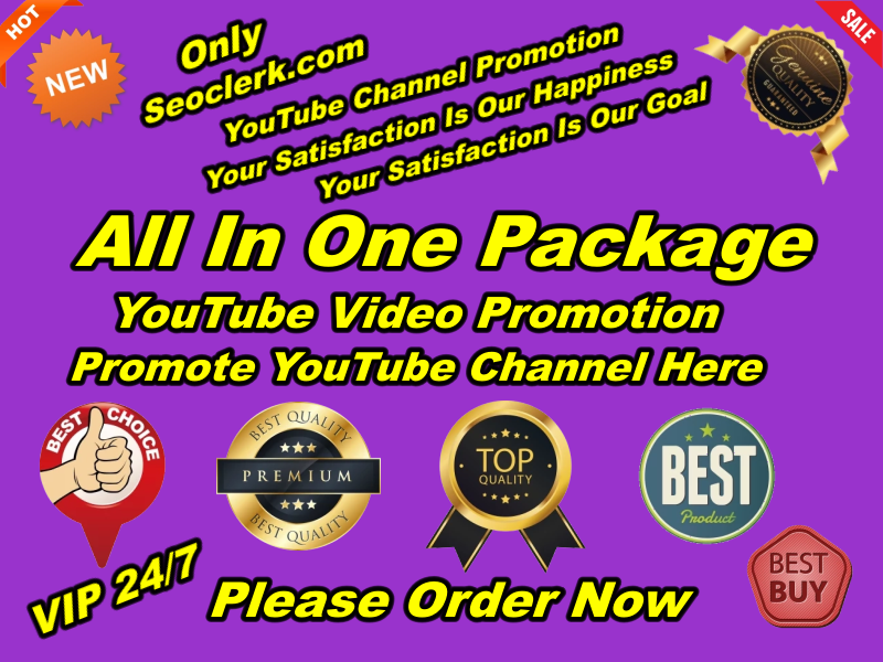 All in one Natural Organic YouTube Promotion Marketing Deal