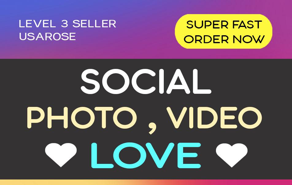 SOCIAL PHOTO OR VIDEO PROMOTION, HIGH QUALITY AND LONG LASTING