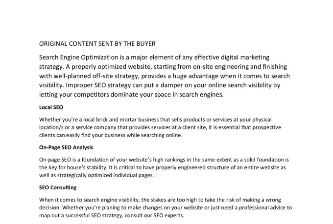 I will manually rewrite website contents: blog posts, articles. SEO Pro Rewriter