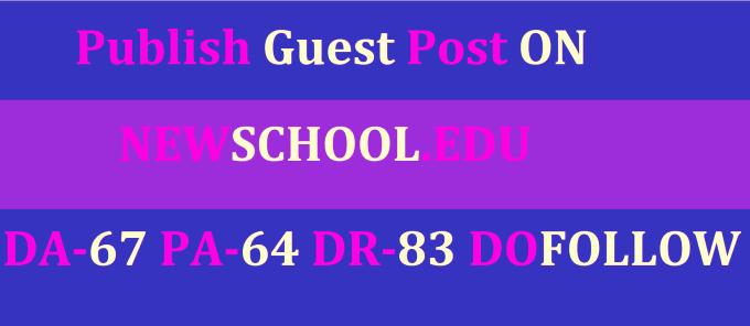 I will publish guest post on newschool edu da76 