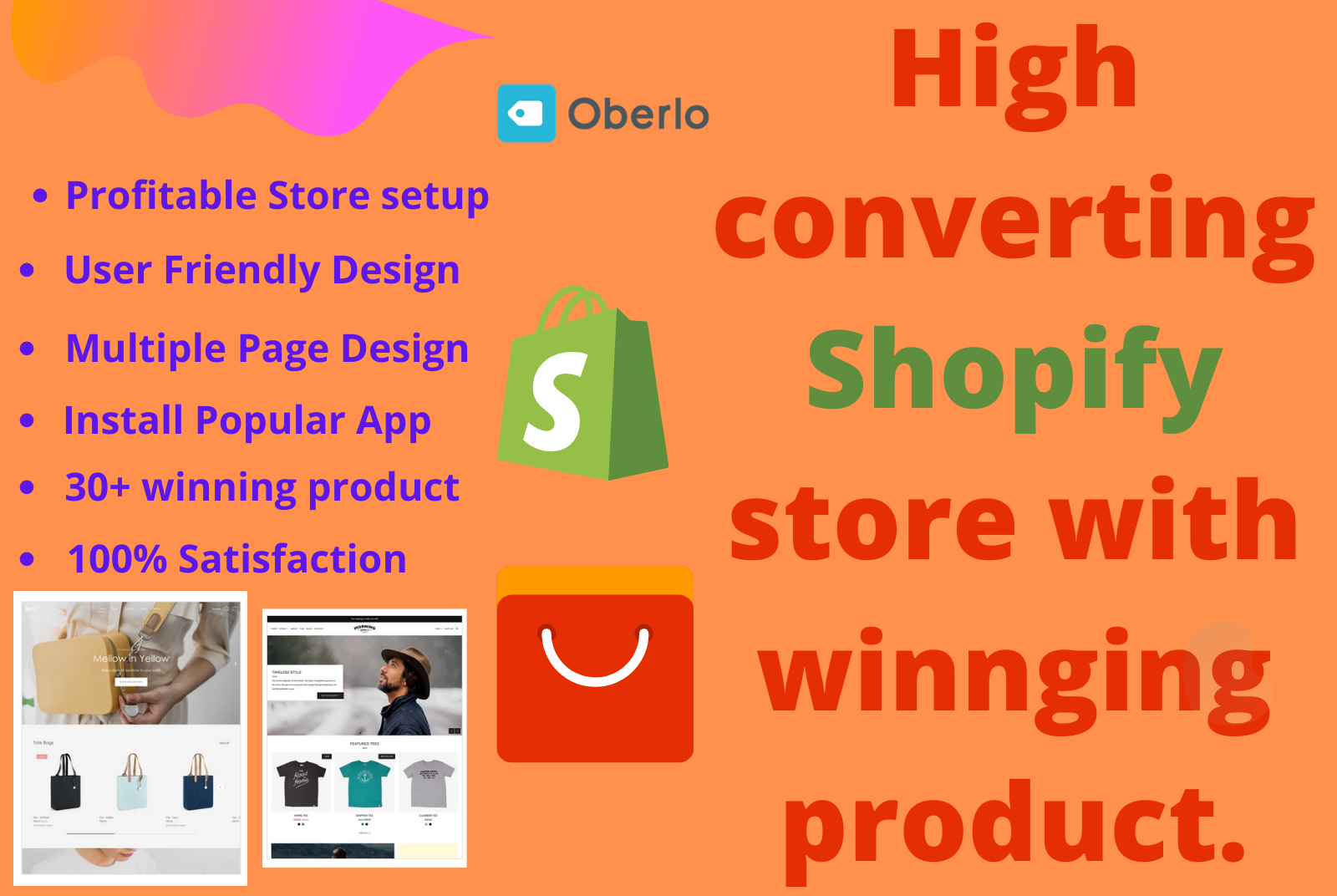I will make a high converting shopify store with winning product