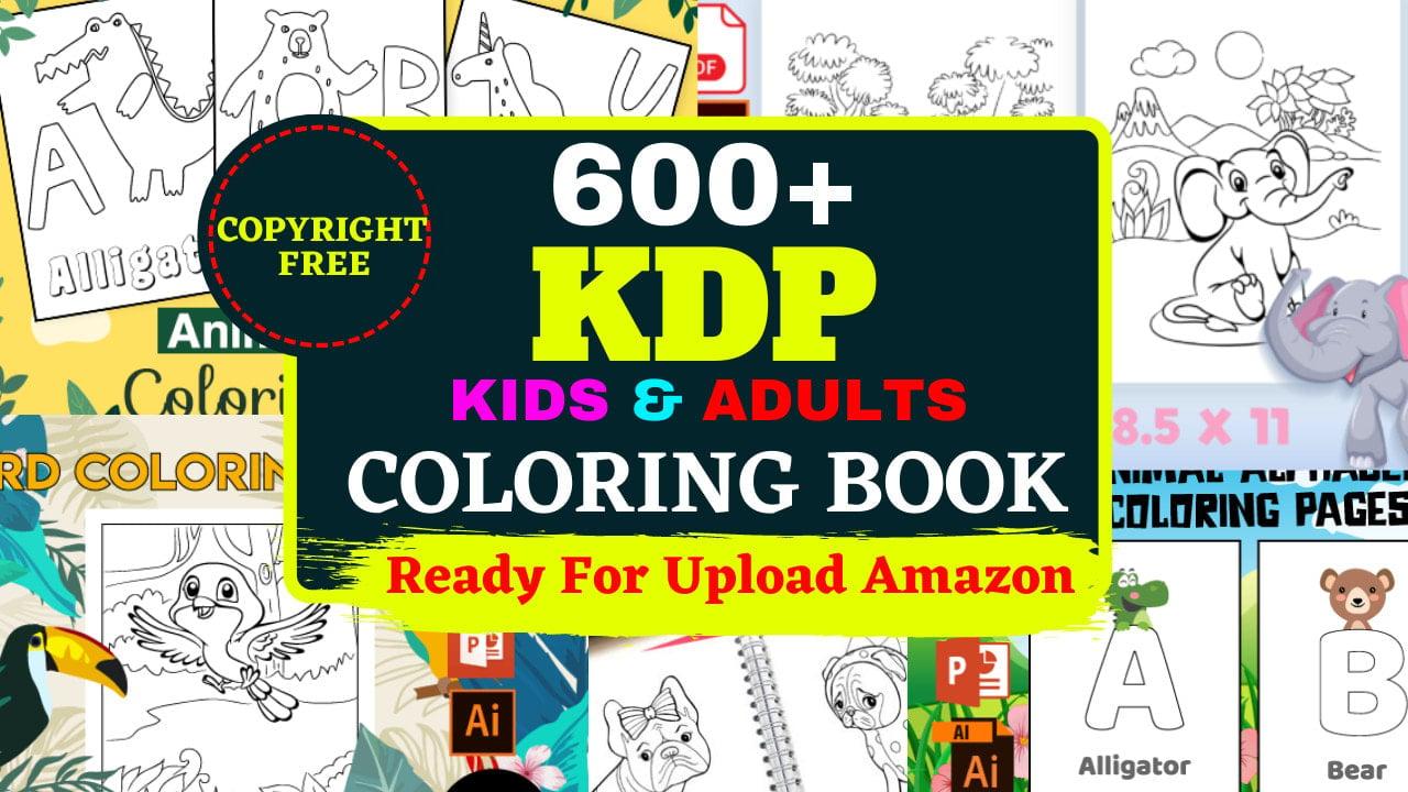 copyright free 600 complete KDP coloring book