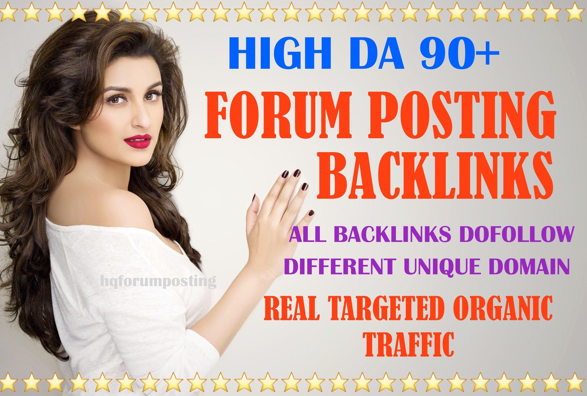 50 High authority dofollow forum posting backlinks, DA & DR 50 to 90+