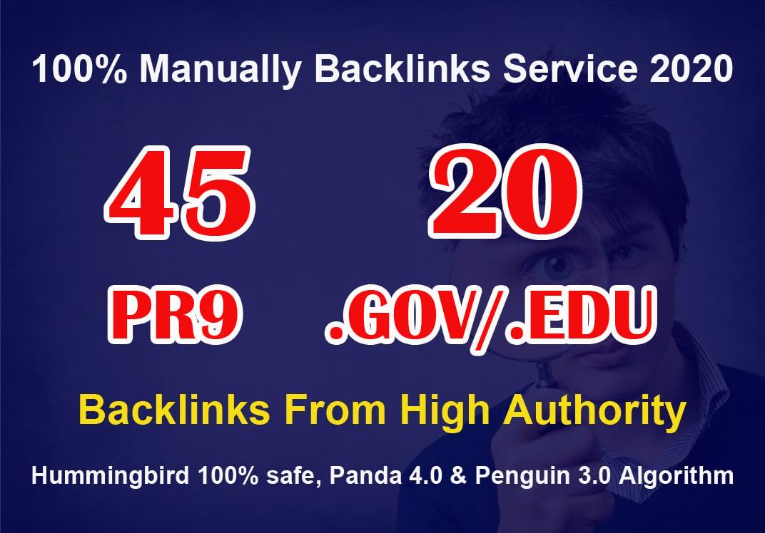  80+ DA 45 PR9 + 20 EDU/GOV high PR safe Permanent Backlinks