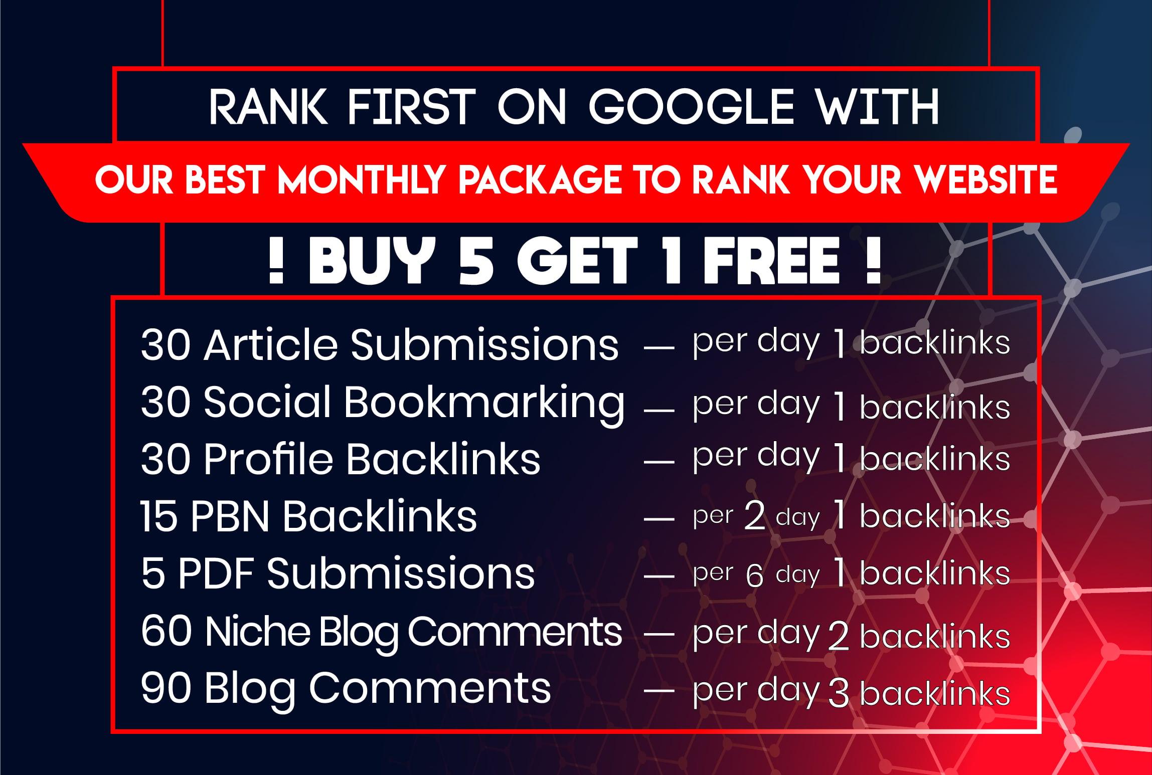 Monthly off Page SEO Backlinks Package Updated for Latest Google Algorithms