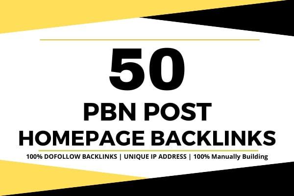 I will create 50 homepage PBN seo dofollow backlinks on aged domains