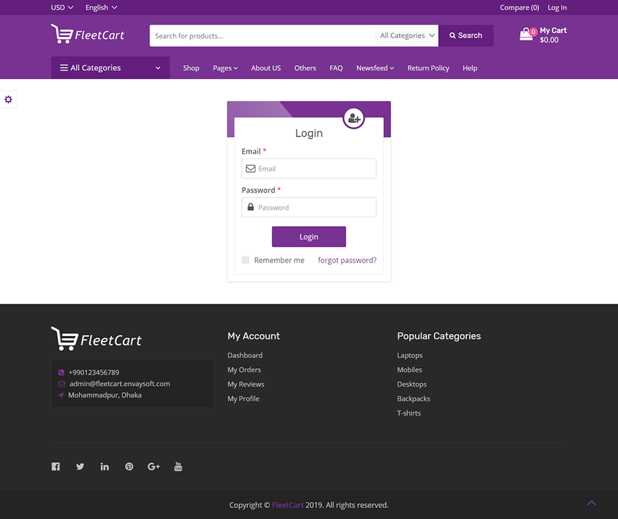 ecommerce website online store