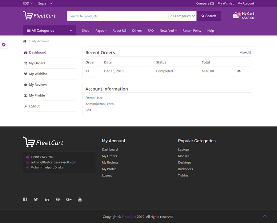 ecommerce website online store