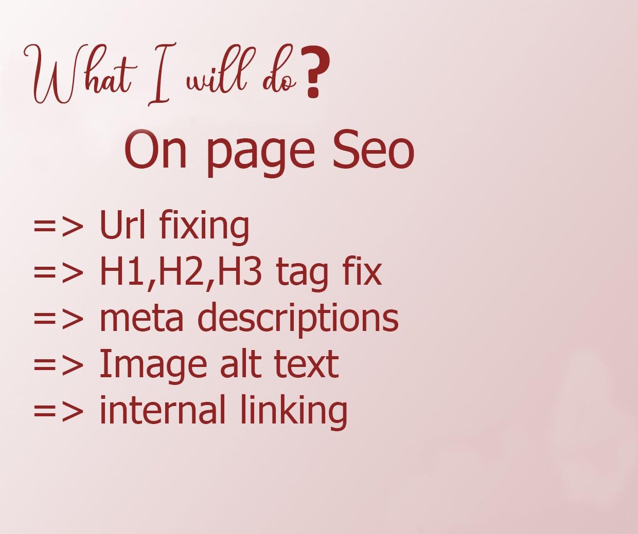 will do onpage SEO to your wordpress website