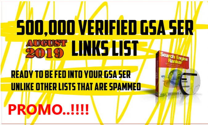 PROMO 500k+ GSA SER Fresh Lists Auto-Approve Link 2019 SEO