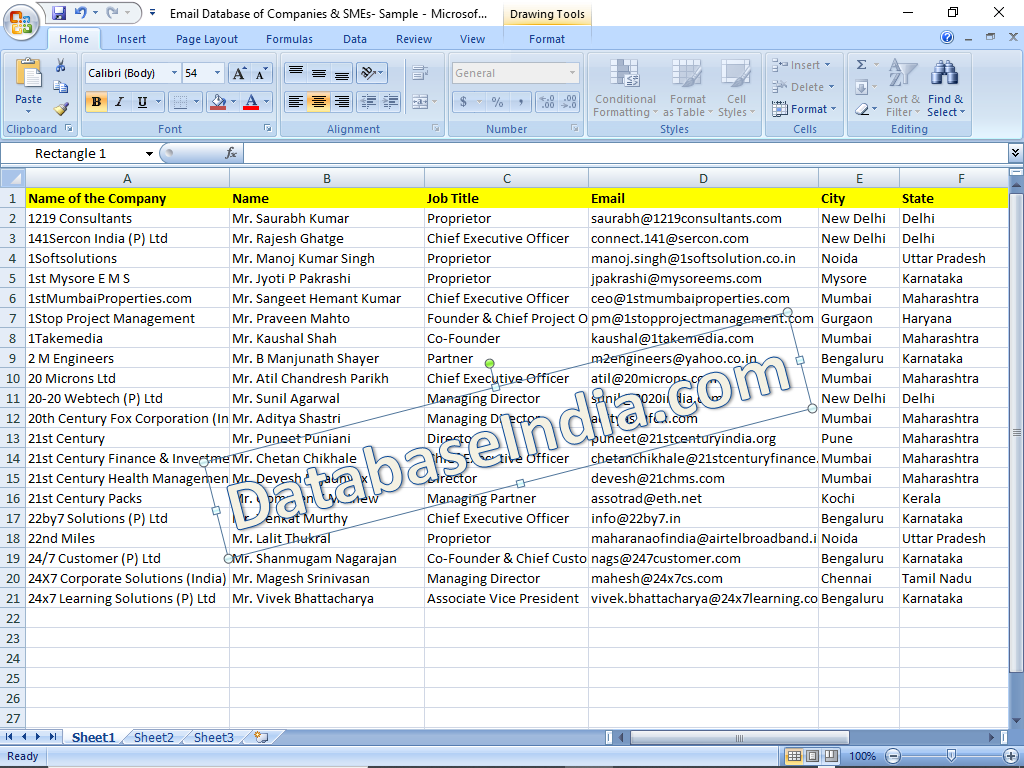 I will provide indian email database of companies and smes