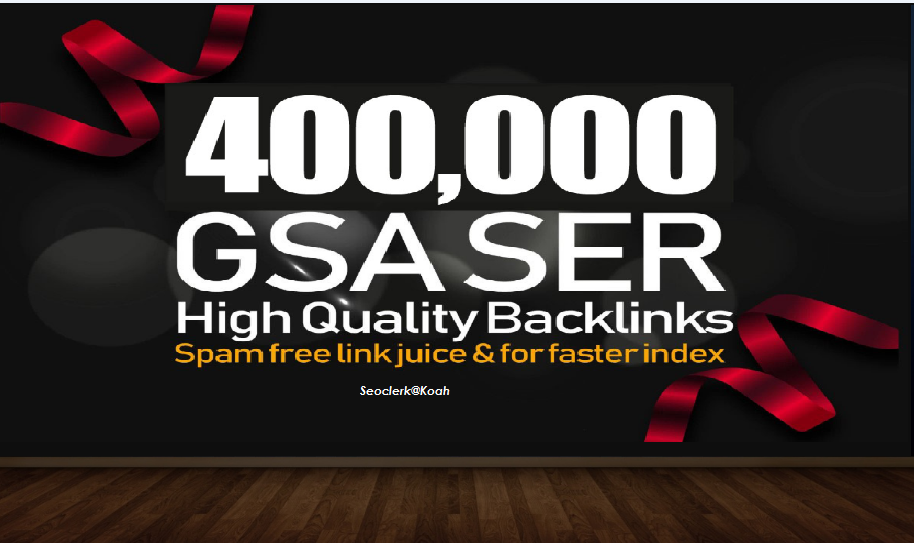 I can provide you 400,000 GSA SER Backlinks