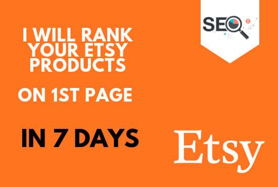 Etsy SEO Ranking On 1st Page In 6-8 days 