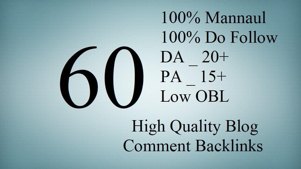 provide 60 dofollow blog comment baclinks 