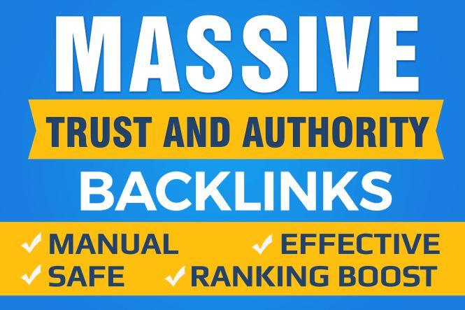 SEO with manual high authority backlinks and trust links