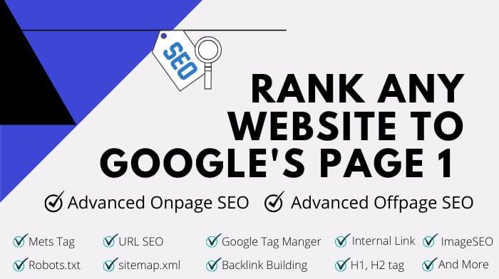 I will rank your website to google page 1 with advanced SEO service