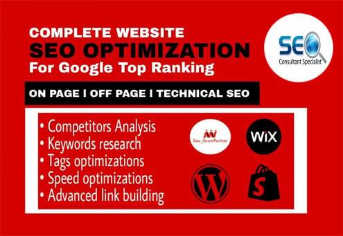 I will do website SEO optimization service for google top ranking
