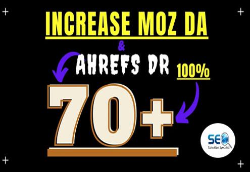 I can increase domain authority moz da 70 plus