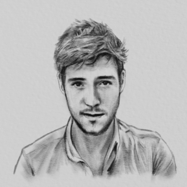 I will draw your portrait into digital pencil sketch