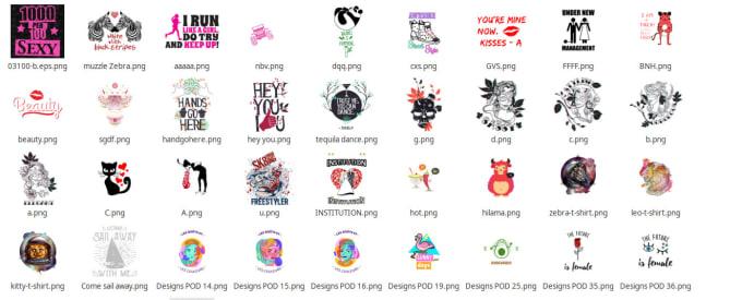 300 women's clothing niche designs in png format for Print On Demand (POD)