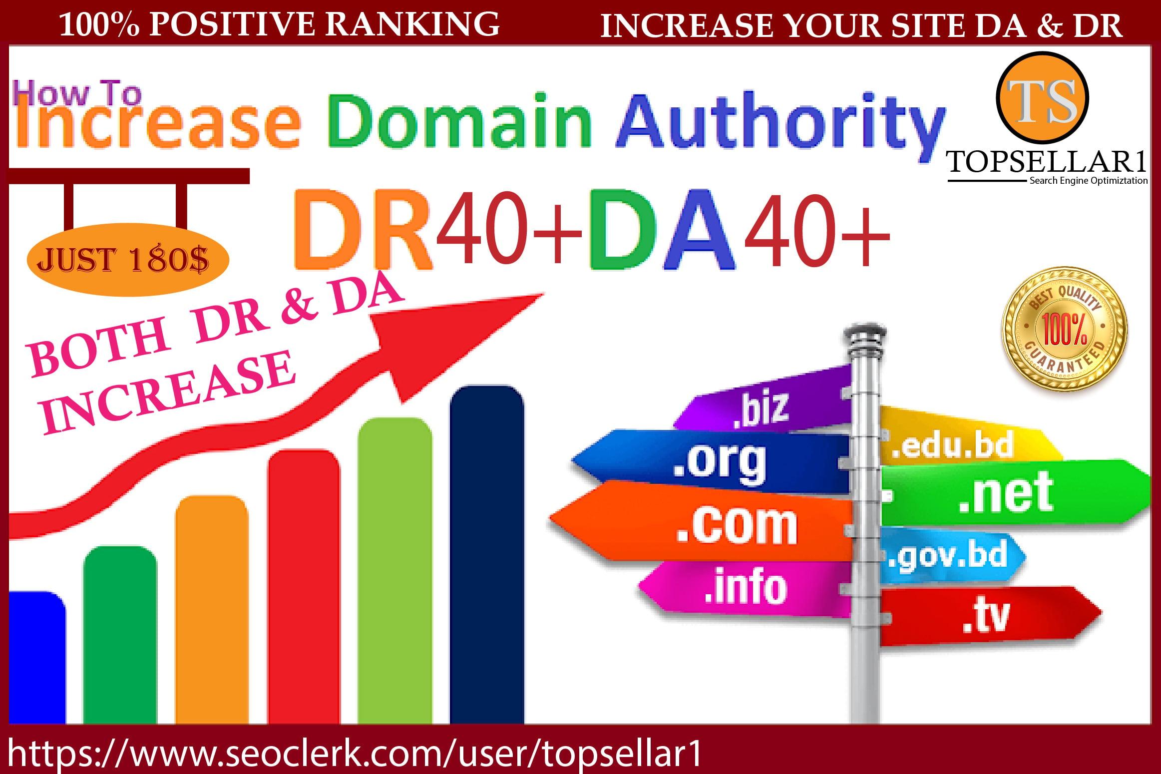 I will Increase Ahrefs DR 50+ And MOZ DA 50+ Guaranteed with quality backlinks