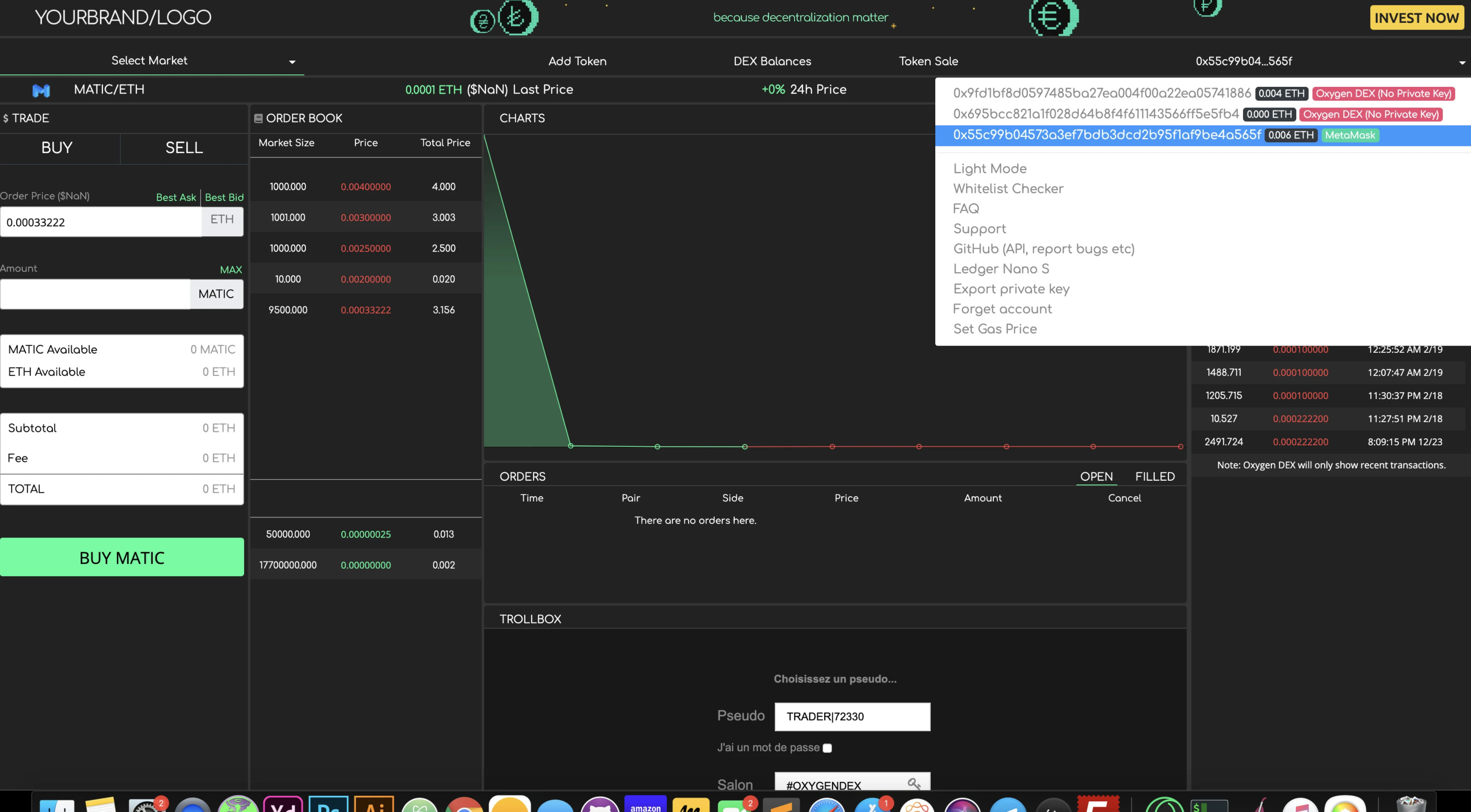 Ready to use cryptocurrency exchange platform with modern UI