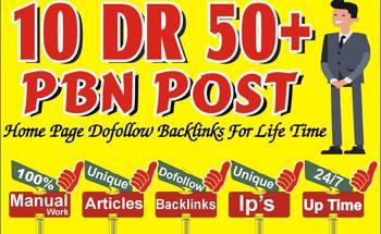 make 10 High DR 50 to 70 pbn backlinks