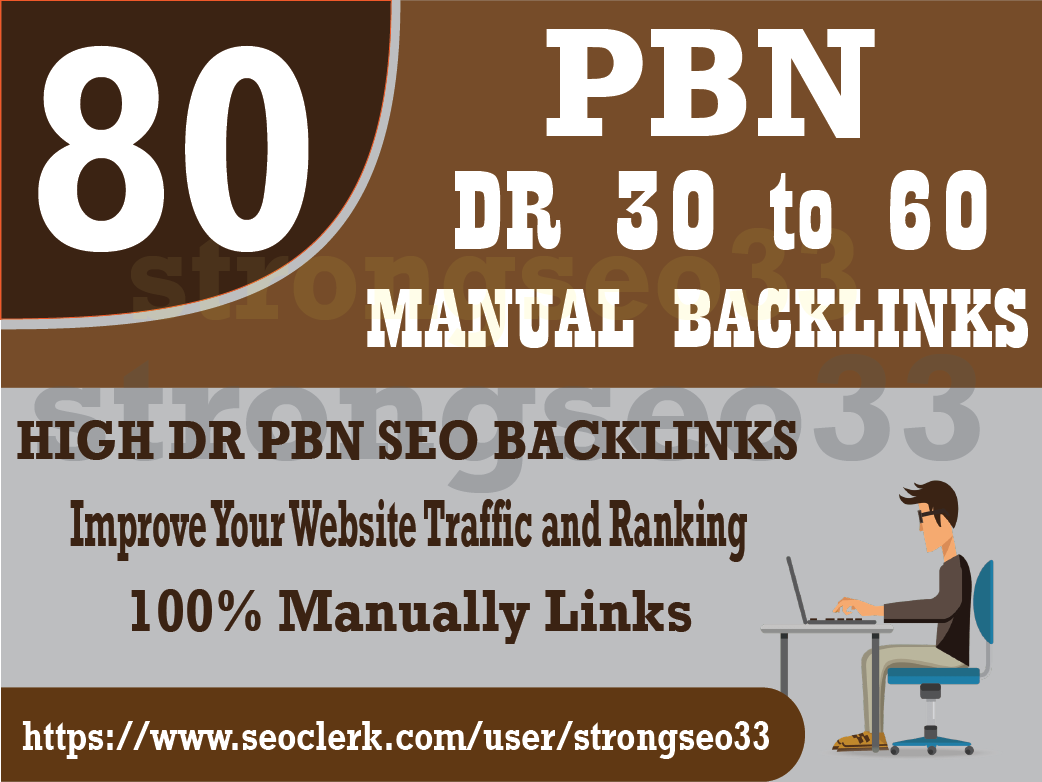 I will provide 80 Dofollow PBN Backlinks DR 30 to 60