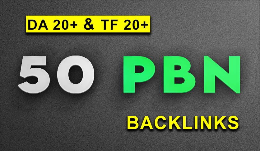 50 Homepage PBN Blog Backlinks from TF +20, and DA +20 get fast ranking