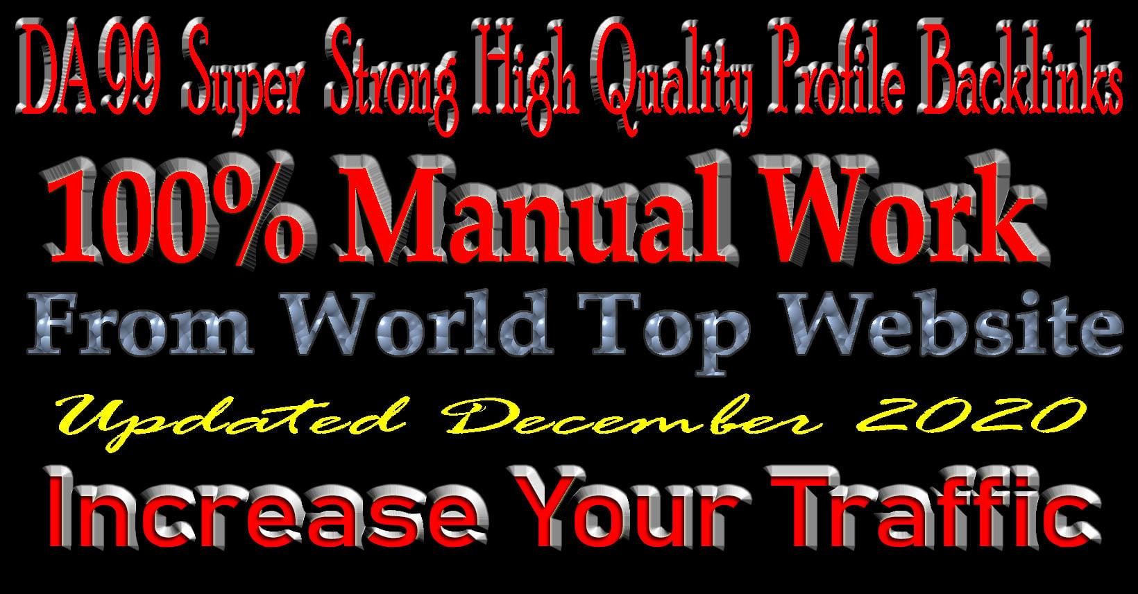 DA 92+ White Hat Powerfull Quality Profile Backlinks (Best Sell-2020)
