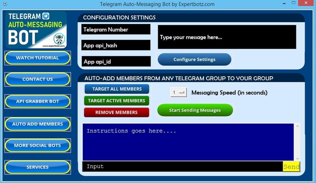 Telegram Auto-Messaging Bot - auto-send custom messages to all membrs of ANY GR0UP on Telegram