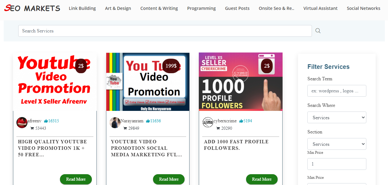 Store Script for SEOClerks Affiliate From Hansal Scripts