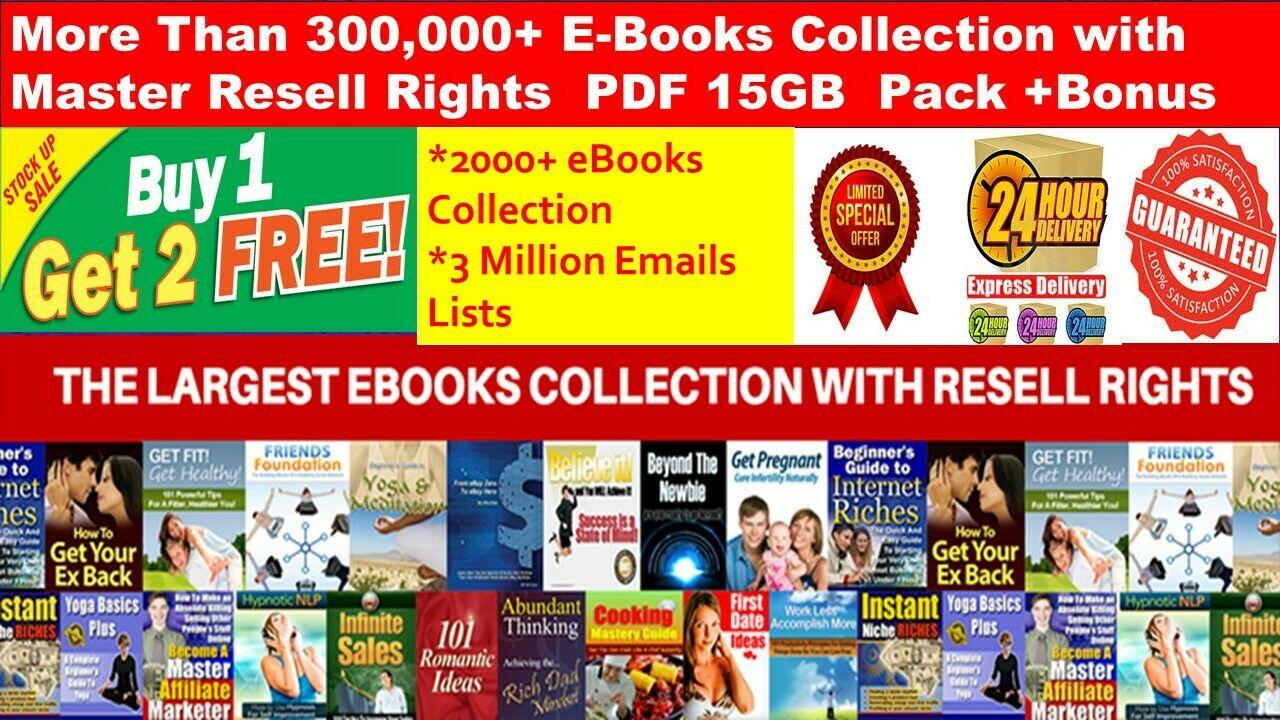300,000 + PLR Collection with MRR PDF+2000 Ebooks +3 Million Emails lists| INSTANT DOWNLOAD