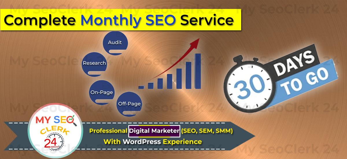 You will get complete monthly SEO service for google first page ranking