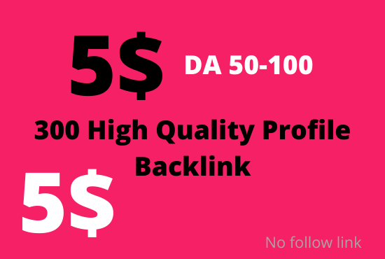 I will do manually create 300 da 80 profile backlinks