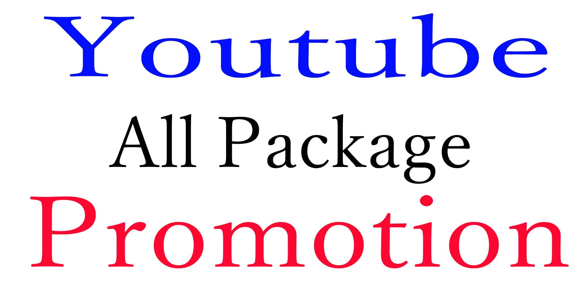 Instant YouTube Video Package Promotion All In One and marketing 