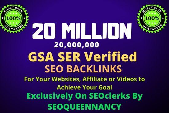 I Will Build 20 Million GSA Backlinks for Increase Your Link Juice