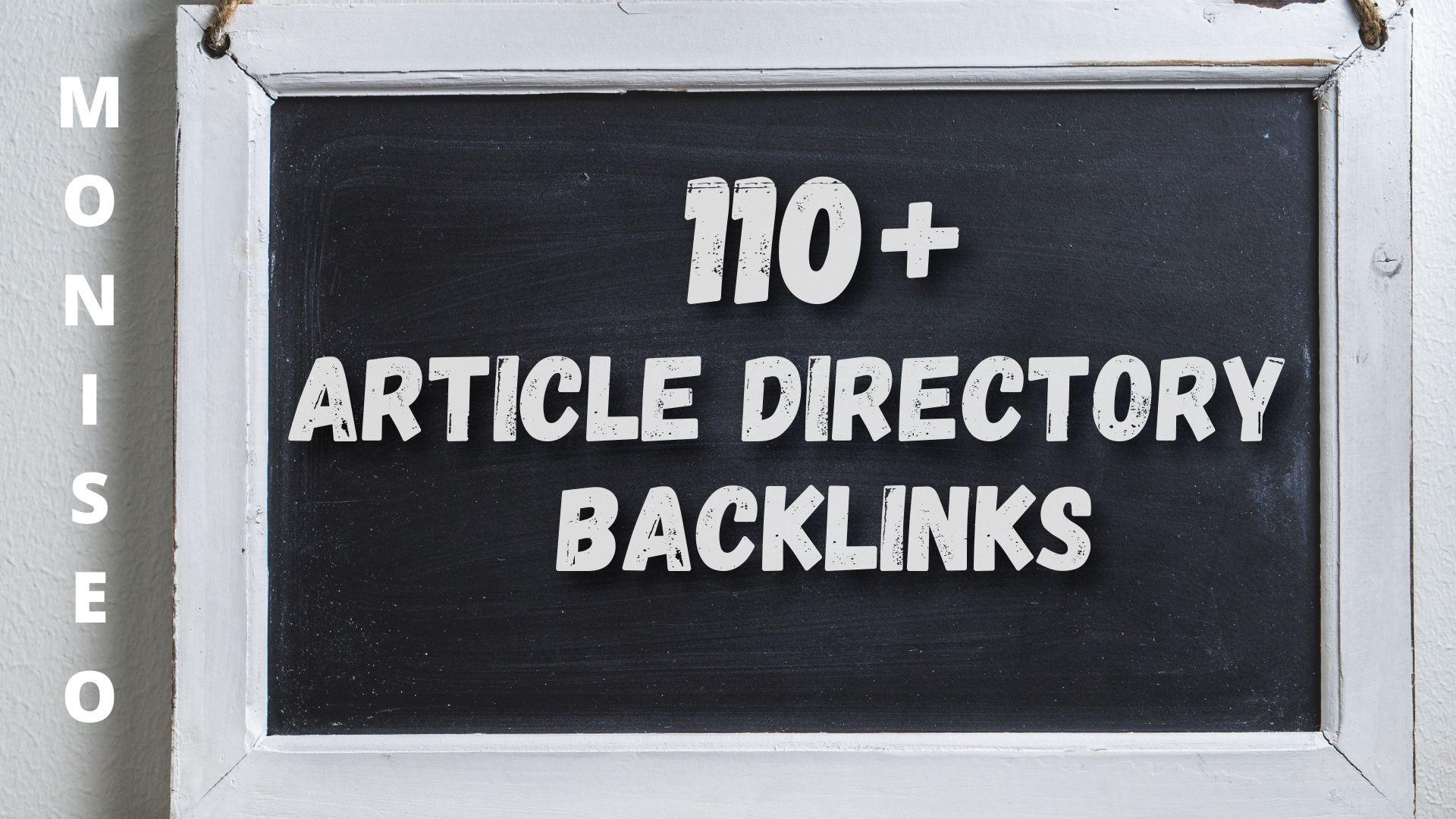 110+ Article Directory SEO Quality Backlinks 