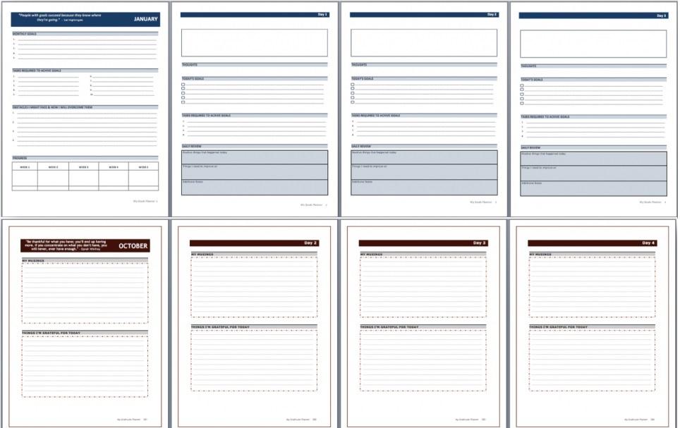 give 14 Printable daily Planners & Bullet Journals